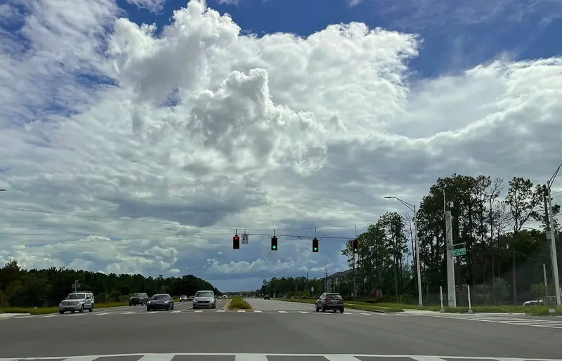 Wesley Chapel road intersection under a big sky, Wesley Chapel, Florida